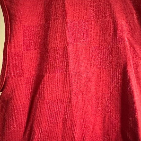 Women’s Turtleneck Sleeveless Bodysuit - Forever 21 - Maroon Knit Checkered S/M - Picture 4 of 5